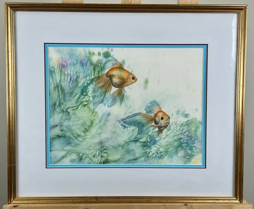 Susan LeBow Original Watercolor Painting Of Fish