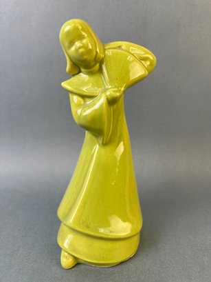 Vintage Lady With A Fan Porcelain Statue.