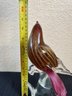 Murano Pink And Gold Glass Bird -Local Pick Up