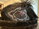 Vintage Hat With Large Feather And Box