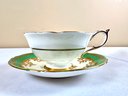 Paragon Green And Gold Cup And Saucer
