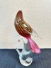 Murano Pink And Gold Glass Bird -Local Pick Up