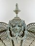 Vintage Brass Peacock Fireplace Fan Cover