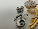 Lot Of Four Vintage Brooches