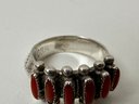 Paloma Silver Ring Red Stone