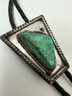 Vintage Turquoise And Silver Bolo Tie