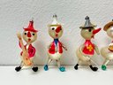 Four Vintage Duck Christmas Ornaments
