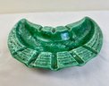 Vintage Green Drip Glaze USA Pottery Ashtray
