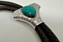 Vintage Sterling And Turquoise Bolo Tie