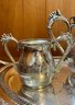 5 Piece Vintage Engraved Silver Plate Tea Service