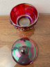 Fenton Red Carnival Glass Covered Candy Dish.