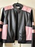 St. John Black And Pink Leather Jacket Small