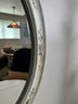 Vintage White Oval Floral Mirror