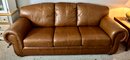 Large Brown Leather Sofa