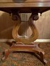 Mahogany Marble Top Harp Side Table
