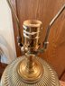 Vintage Red And Brass Lamp