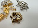 Lot Of Four Vintage Brooches