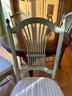 Cherry Round Table W/queen Anne Legs (2 Leaves) & 4 French Farmhouse Style Dining Chairs