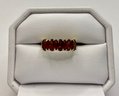 10k (tested) Gold Ring With Red Stones