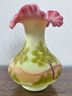 Fenton Vintage Burmese Pink Ruffled Vase