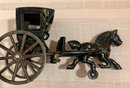 Vintage Cast Iron Horse, Buggy And Driver