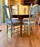 Cherry Round Table W/queen Anne Legs (2 Leaves) & 4 French Farmhouse Style Dining Chairs