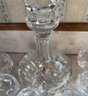 Crystal Sherry Decanter With 6 Glasses.