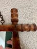 Antique Wood Small Hanging Mirror