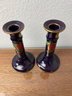 Pair Of Royal Pottery Company Le Fruit Candlesticks And Serving Bowl.