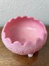 Vintage Fenton 'Rosalene Pink Daisy' 3 Footed Candy Dish