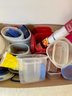 Box Lot Of Plastic Kitchen Storage