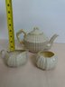 Belleek Limpet Shell Teapot And Cream And Sugar