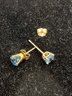 14K Blue Topaz Earrings