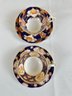 Two Royal Albert Cobalt And Gold Floral Cups And Saucers
