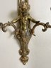 Large 2 Arm Brass Candle Cupid Wall Sconce