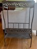 Metal And Glass Side Table With Shelf