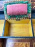 Antique Wood Inlaid Sewing Box.