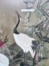 Framed 50x30 Asian Crane Picture, Possibly On Silk.