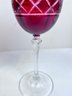 Set Of 4 Cranberry Wine Goblets.