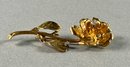 14k Yellow Scalle Gold Brooch With Diamonds