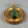 14k Gold Pendant With A Jade Stone Buddha