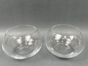 2 Glass Ball Candle Holders.