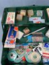 Vintage Tackle Box Full Of Fishing Supplies.