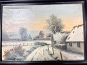 Vintage Winter Scene Painting - By A. Jensen