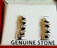 Pierced Earrings, 18 Karat Gold Over Sterling Silver With Genuine Stones