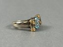 14k And Sterling Ring With Blue Stone
