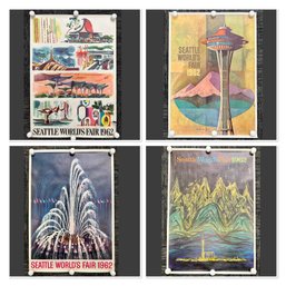 Full Set Of 4 Seattle Worlds Fair Posters W/original Tube