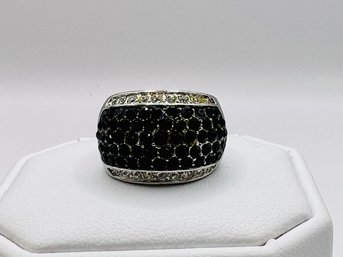 Costume Jewelry Ring ~ Black And White Stones