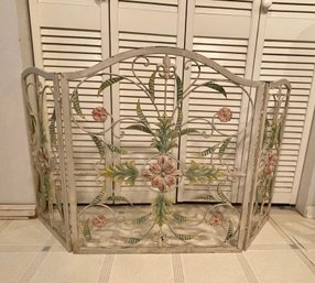 Ornate Painted Fireplace Screen
