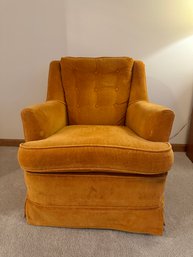 Vintage 1970s Upholstered Burnt Orange Chair #1